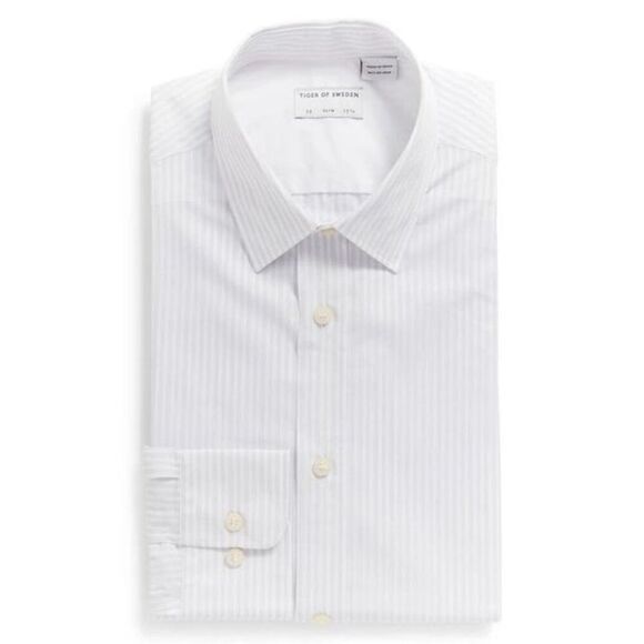 Tiger of Sweden Other - Tiger Of Sweden Adleyx Stripe Slim Fit Button-up Dress Shirt In Grey 41/16
